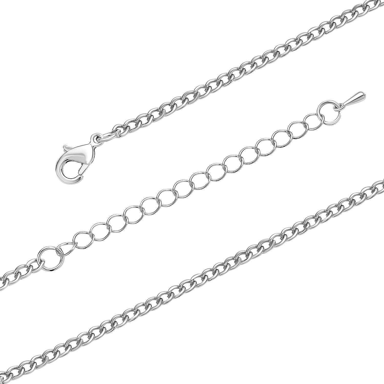 White Austrian Crystal Star Pendant Necklace 29-31 Inches in Silvertone