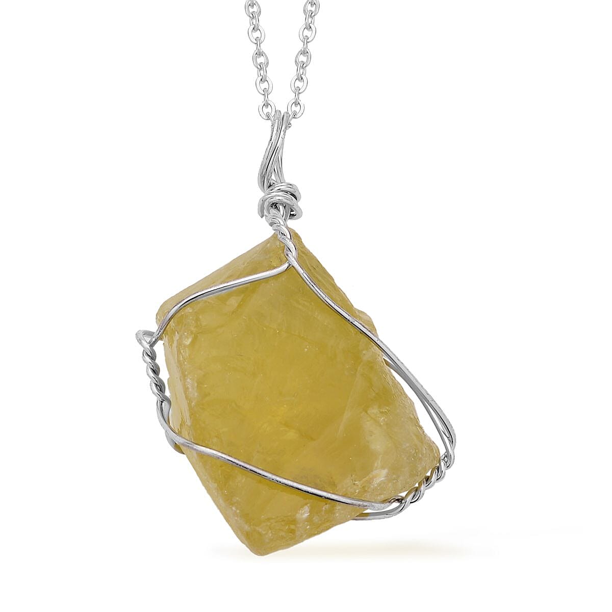 Rough Cut Galilea Rose Quartz, Amethyst, Brazilian Citrine Pendant Necklace (20 Inches) in Silvertone and Stainless Steel 250.00 ctw , Tarnish-Free, Waterproof, Sweat Proof Jewelry