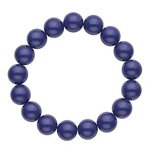 Tanzanite Blue Color Shell Pearl Bracelet (7.0In) and Earrings in Rhodium Over Sterling Silver