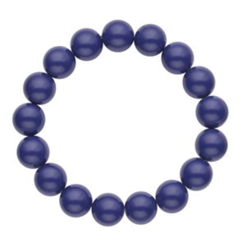 Tanzanite Blue Color Shell Pearl Bracelet (7.0In) and Earrings in Rhodium Over Sterling Silver