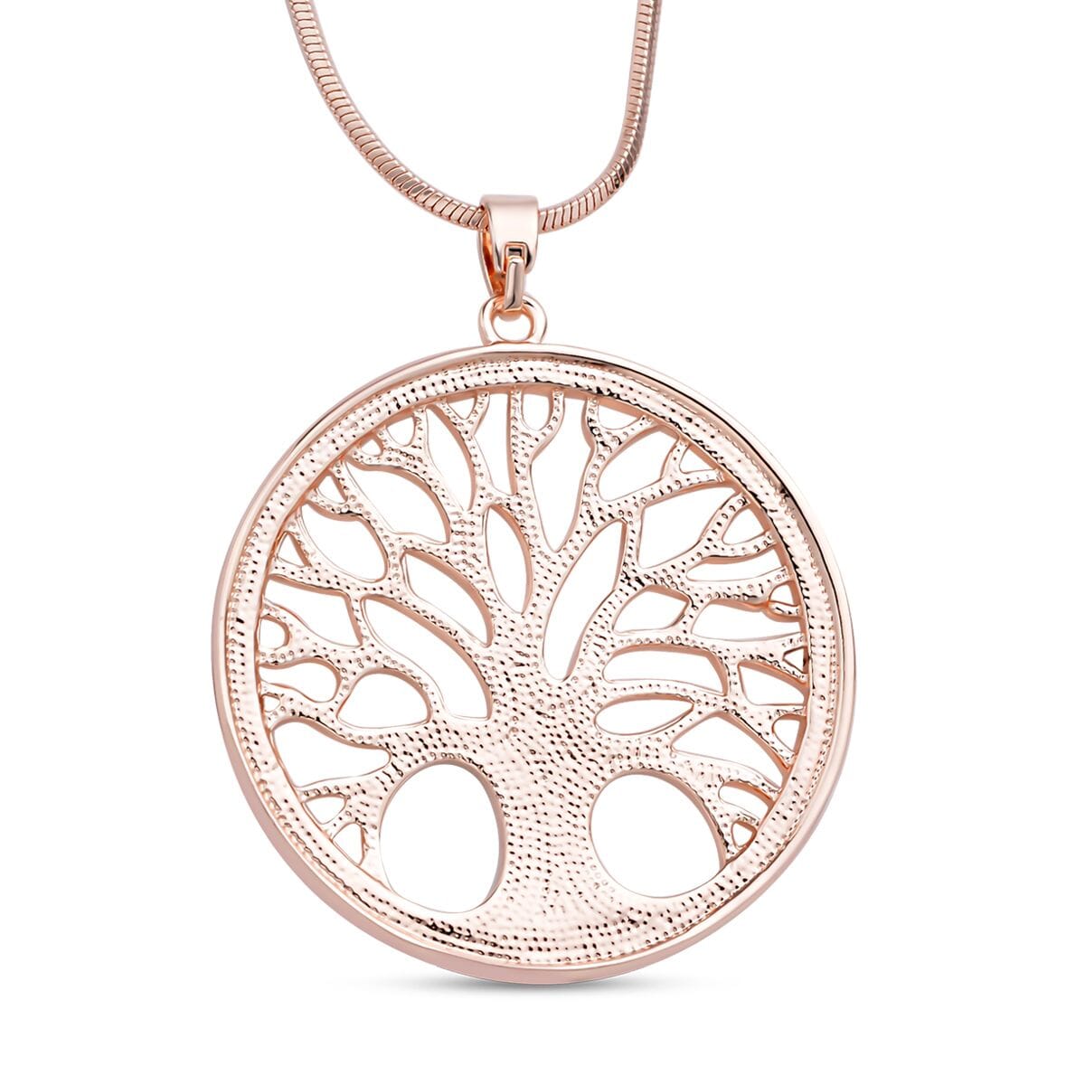 Austrian Crystal Tree of Life Pendant Necklace 28-30 Inches in Rosetone image number 3