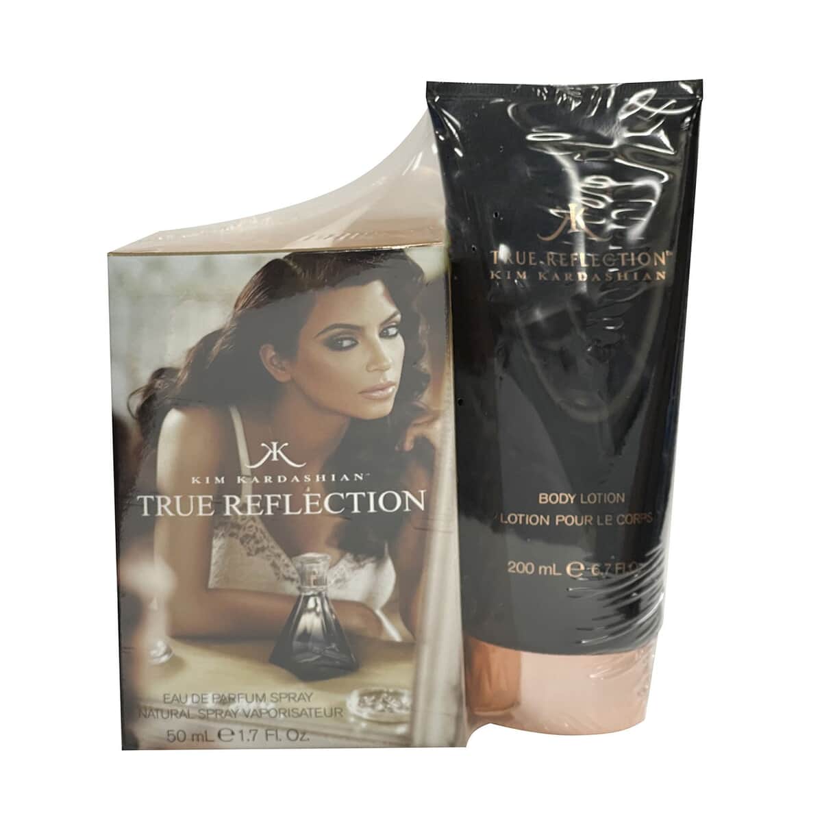 Set of Kim Kardashian True Reflection Women Eau De Parfum Spray & Kim Kardashian True Reflection Body Lotion | Body Spray | Body Cream | Best Body Lotion for Dry Skin image number 0