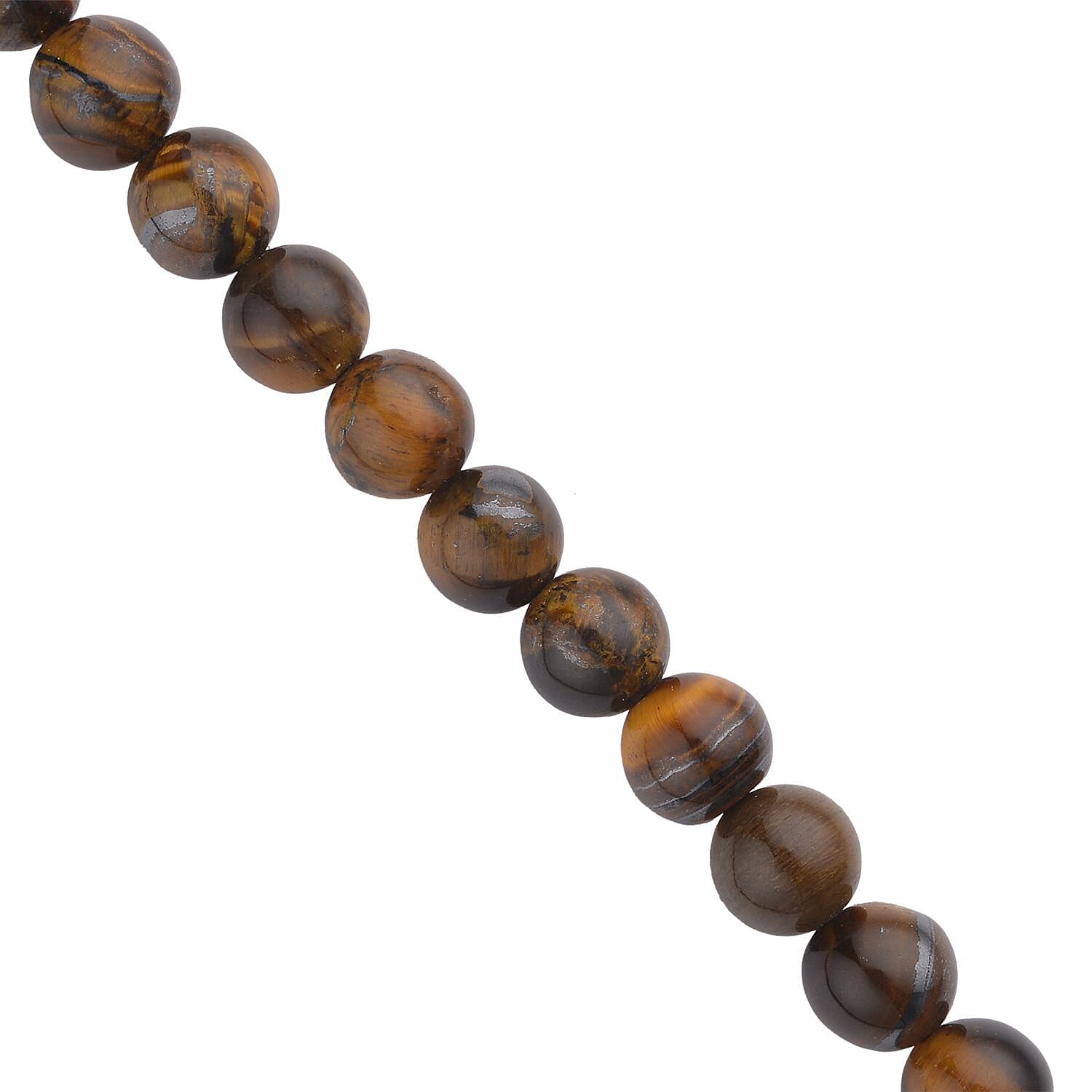 Yellow Tiger's Eye Beaded Stretch Bracelet, Dangle Earrings and Necklace (18-20 Inches) in Stainless Steel 319.50 ctw | Tarnish-Free, Waterproof, Sweat Proof Jewelry