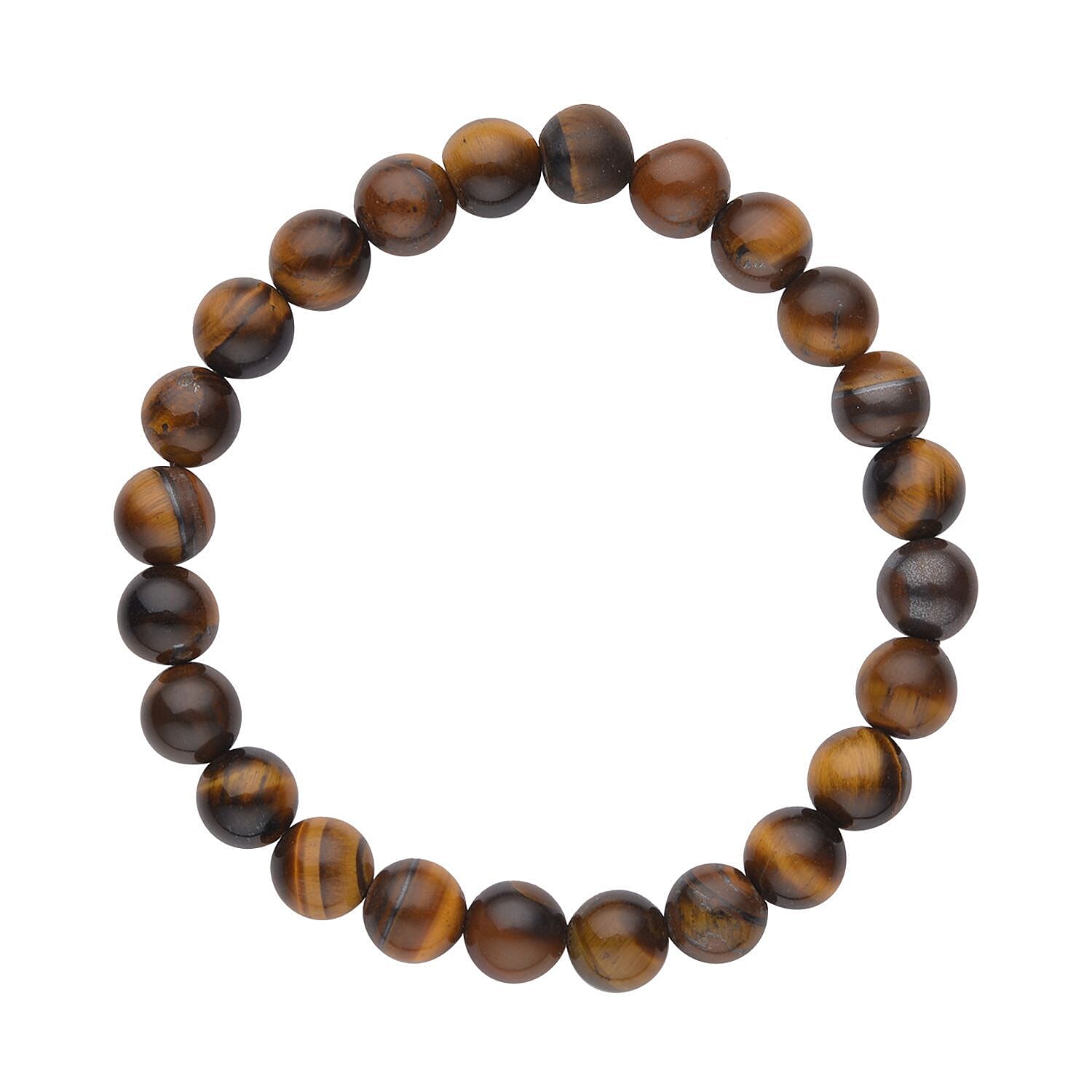 Yellow Tiger's Eye Beaded Stretch Bracelet, Dangle Earrings and Necklace (18-20 Inches) in Stainless Steel 319.50 ctw | Tarnish-Free, Waterproof, Sweat Proof Jewelry