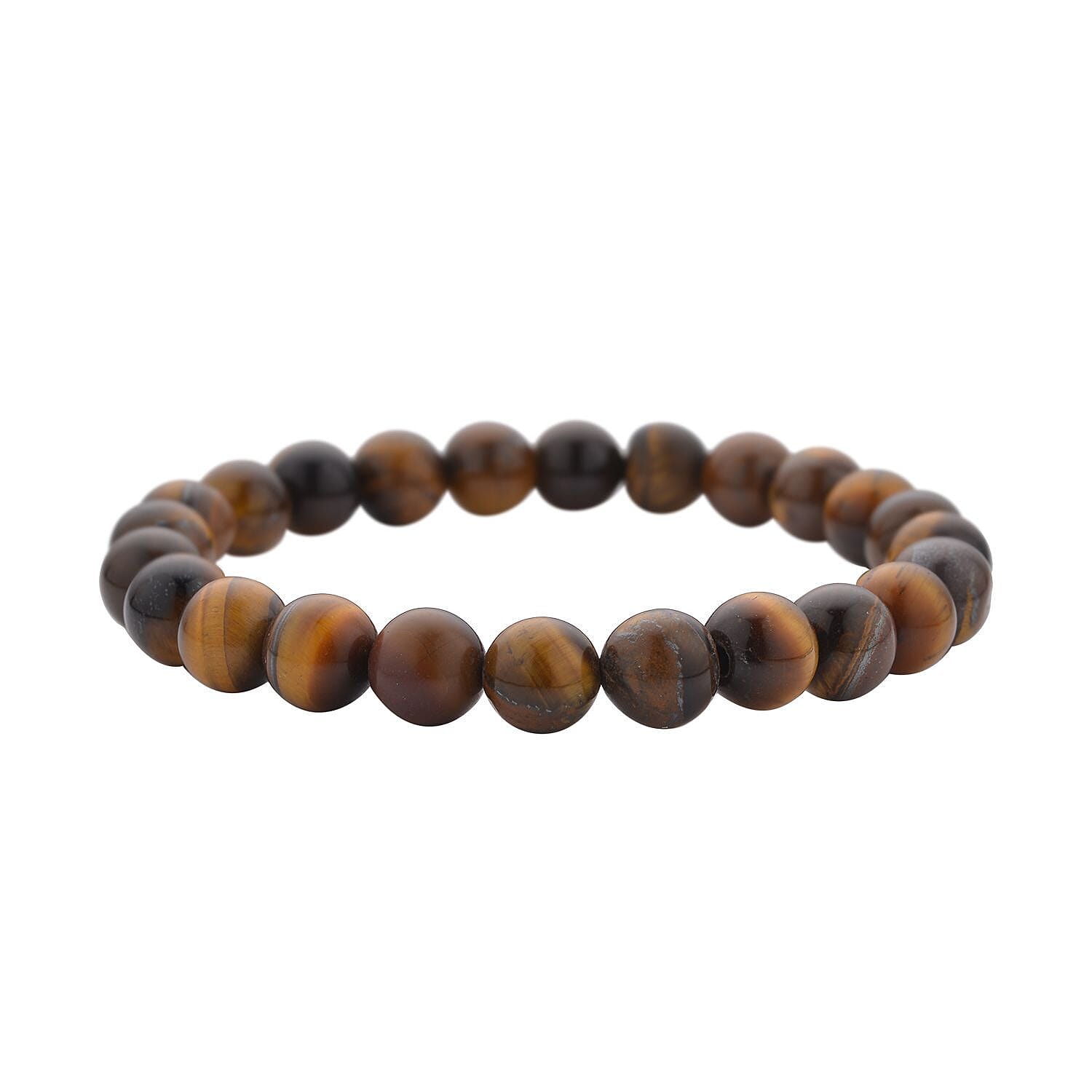 Yellow Tiger's Eye Beaded Stretch Bracelet, Dangle Earrings and Necklace (18-20 Inches) in Stainless Steel 319.50 ctw | Tarnish-Free, Waterproof, Sweat Proof Jewelry