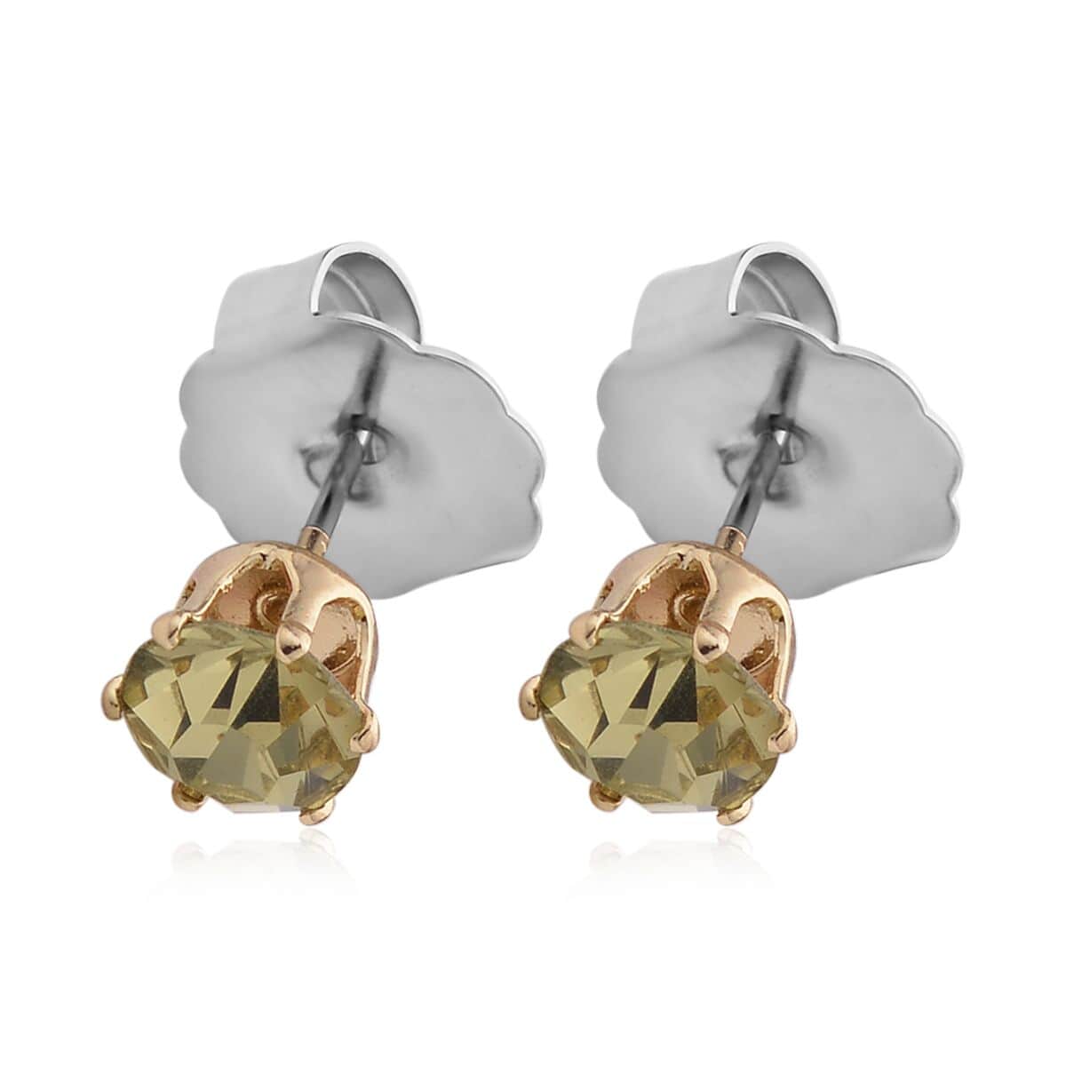 9 Piece Set - 4pcs Golden Shell Pearl Earrings, 4pcs Yellow Austrian Crystal Earrings and 1pc Bracelet (7.5-9.5In) in Goldtone & Stainless Steel , Tarnish-Free, Waterproof, Sweat Proof Jewelry image number 5
