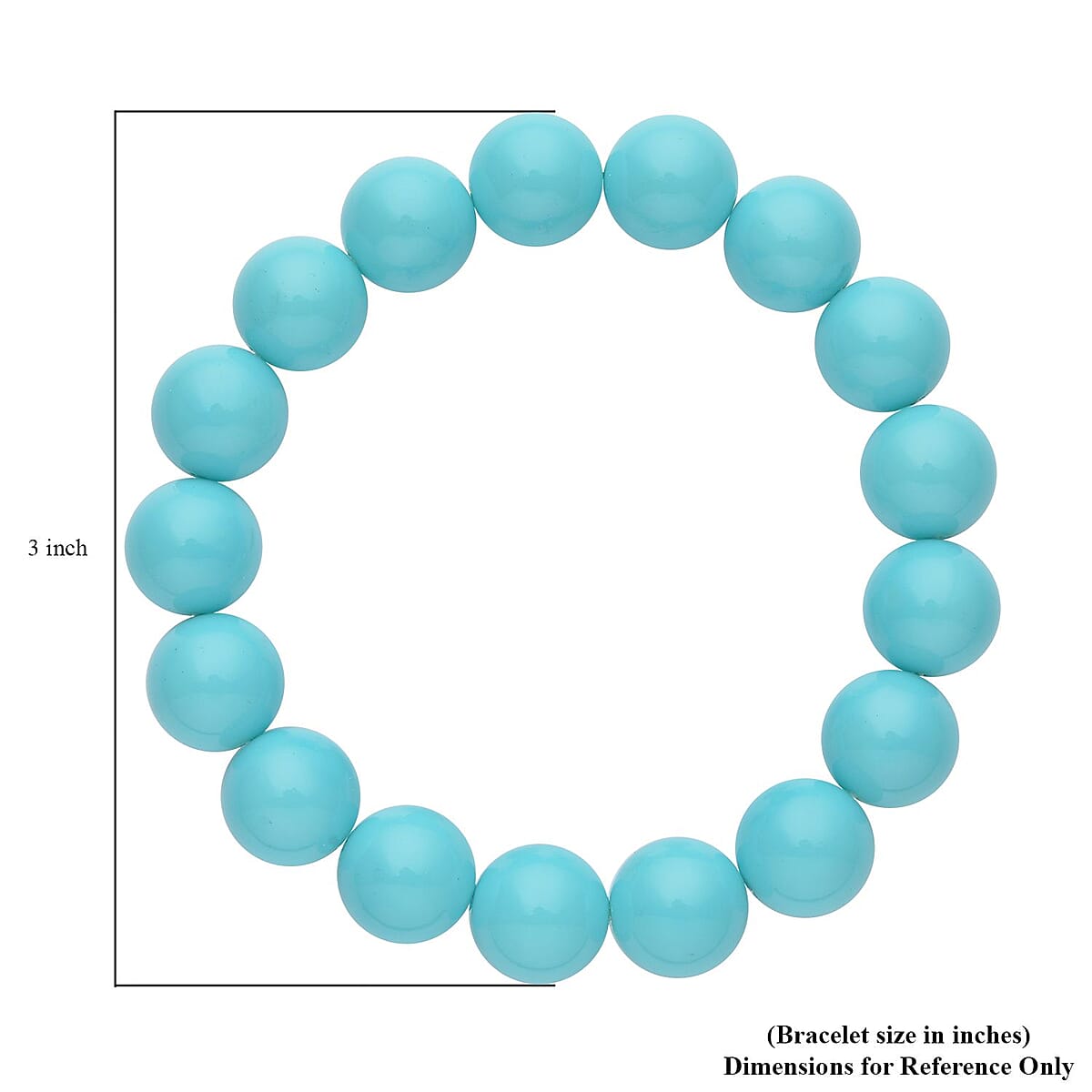 Turquoise Blue Shell Pearl 11-13mm Stretch Bracelet and Stud Earrings in Stainless Steel , Tarnish-Free, Waterproof, Sweat Proof Jewelry image number 3