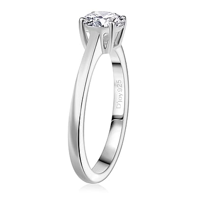 Heart and Arrows Cut Moissanite 2.35 ctw Solitaire Ring SIZE 5.00, Stud Earrings and Pendant without Chain in Rhodium Over Sterling Silver
