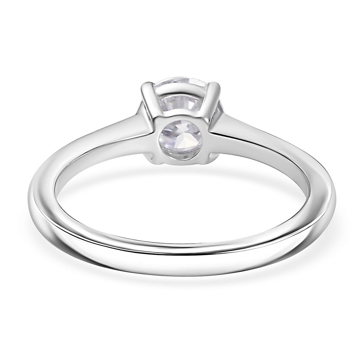 Heart and Arrows Cut Moissanite 2.35 ctw Solitaire Ring SIZE 5.00, Stud Earrings and Pendant without Chain in Rhodium Over Sterling Silver