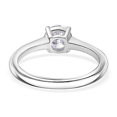 Heart and Arrows Cut Moissanite 2.35 ctw Solitaire Ring SIZE 5.00, Stud Earrings and Pendant without Chain in Rhodium Over Sterling Silver