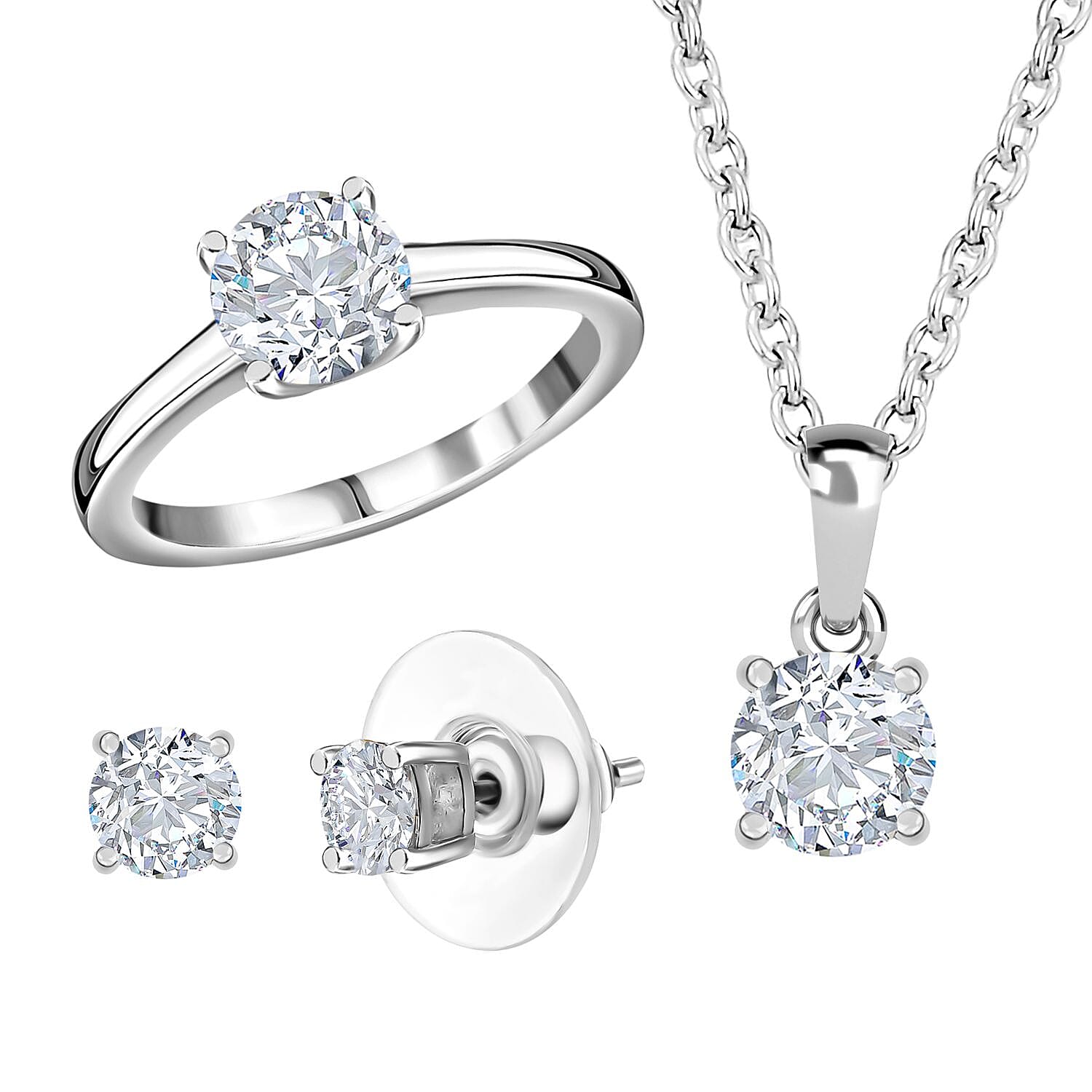 Heart and Arrows Cut Moissanite Jewelry Set