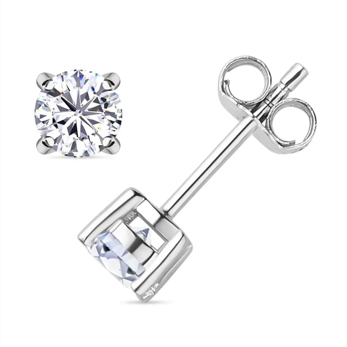 Heart and Arrows Cut Moissanite Solitaire Ring, Stud Earrings and Pendant in Rhodium Over Sterling Silver 2.35 ctw image number 6