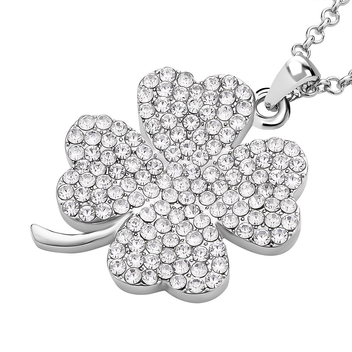 Austrian Crystal Pendant Necklace in Silvertone (20-22 Inches)