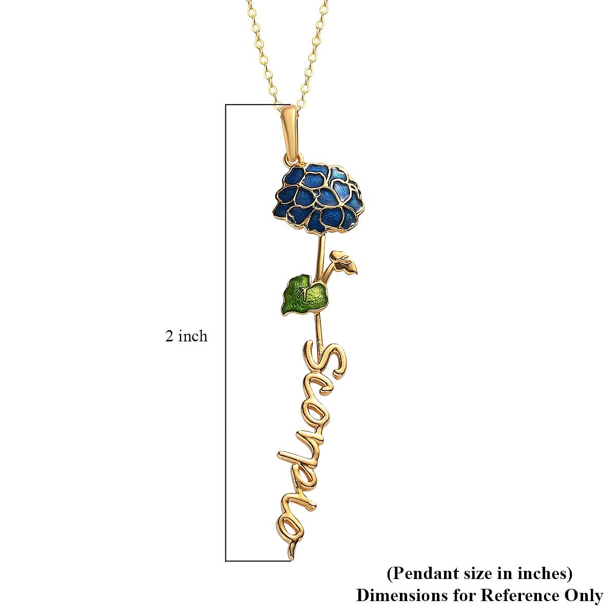 Purple and Green Enameled Scorpio Zodiac Geranium Birth Flower Pendant Necklace, Statement Jewlery, Gift For Women (16-18 Inches) in 14K YG Over Sterling Silver image number 8