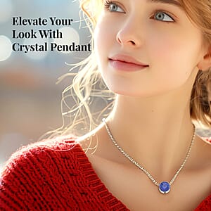 Multi Color Austrian Crystal 12 Interchangeable Pendants with Stainless Steel Necklace 20 Inches 