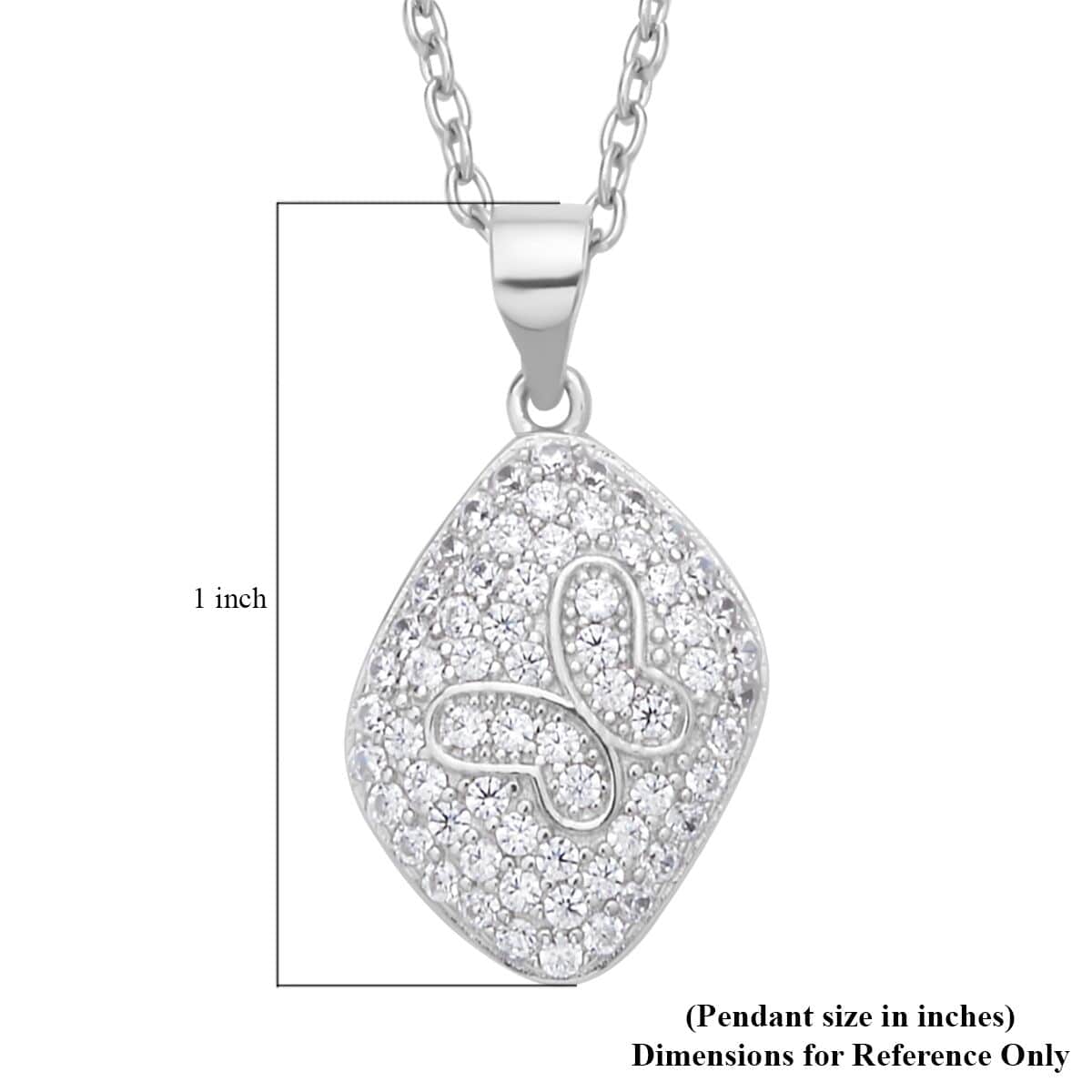 Simulated Diamond Butterfly Pendant Necklace 20 Inches in Rhodium Over Sterling Silver and Stainless Steel image number 5