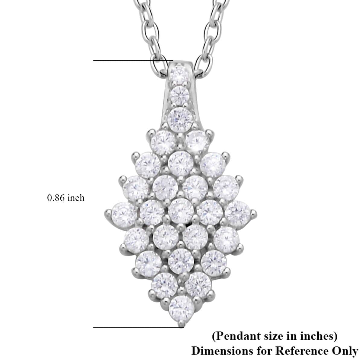 Buy Simulated Diamond Marquise Shape Pendant in Rhodium Over