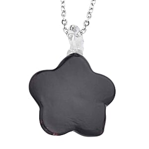 Murano Style Pendant Necklace in Stainless Steel 24 Inches