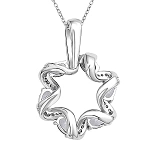 Simulated Diamond Pendant Necklace in Silvertone (18-20 Inches)
