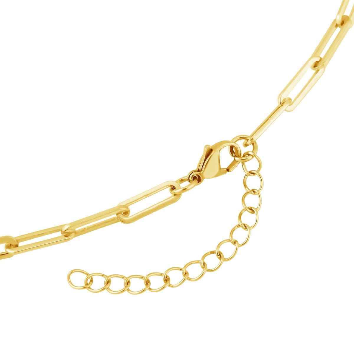 Green Aventurine Barrel Paper Clip Chain Necklace (20-22Inches) and Bracelet (7.5-9.0In) in ION Plated YG Stainless Steel 65.00 ctw , Tarnish-Free, Waterproof, Sweat Proof Jewelry image number 4