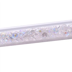 Doorbuster Aurora Borealis Color Austrian Crystal Tennis Bracelet (7.50In) and Bracelet Helper in Silvertone