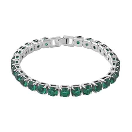 Multi Color Austrian Crystal Tennis Bracelet (7.50In) and Bracelet Buddy in Silvertone , Shop LC