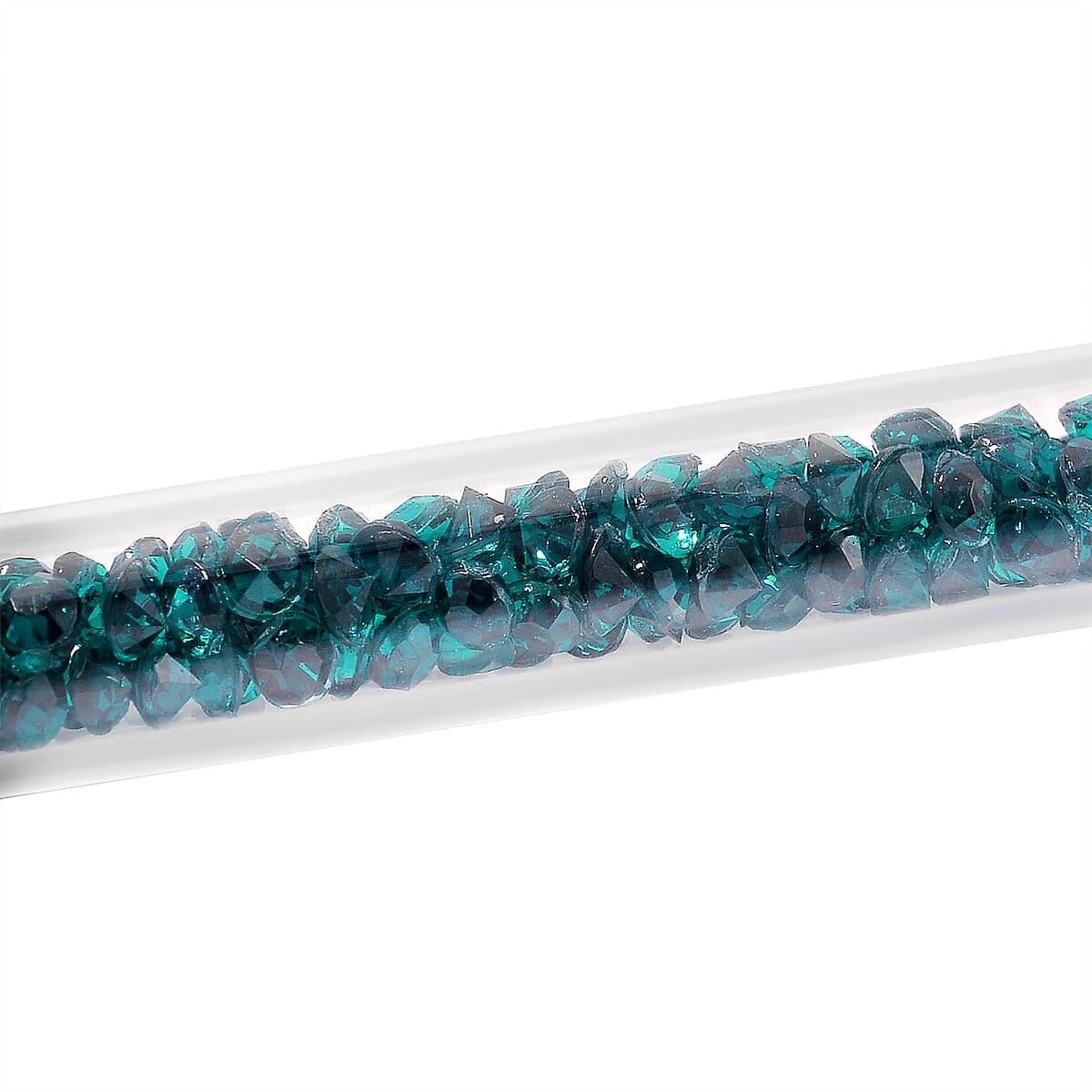 Doorbuster Green Austrian Crystal Tennis Bracelet (7.50In) and Bracelet Helper in Silvertone image number 3