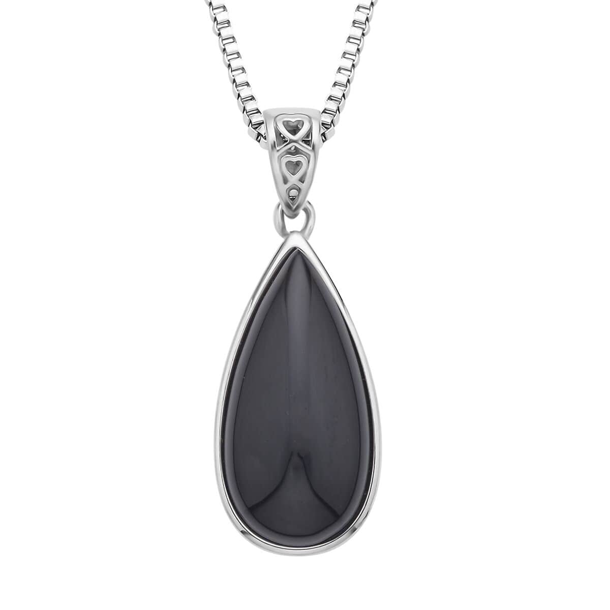Brazilian Smoky Quartz Pear Shaped Pendant Necklace (20 Inches) in Stainless Steel 60.00 ctw , Tarnish-Free, Waterproof, Sweat Proof Jewelry image number 0