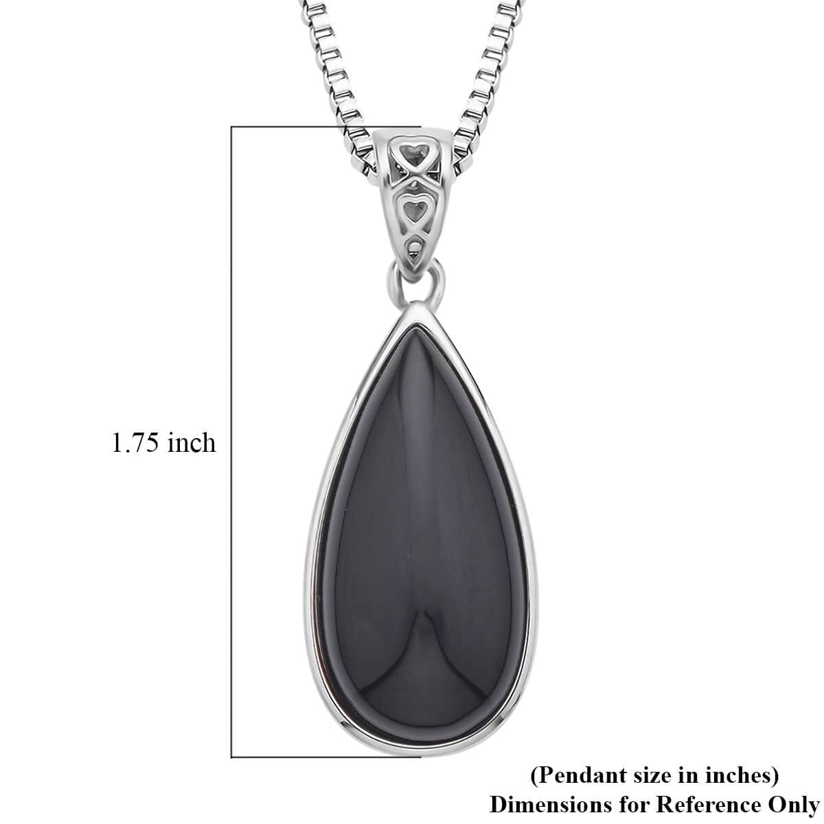 Brazilian Smoky Quartz Pear Shaped Pendant Necklace (20 Inches) in Stainless Steel 60.00 ctw , Tarnish-Free, Waterproof, Sweat Proof Jewelry image number 5