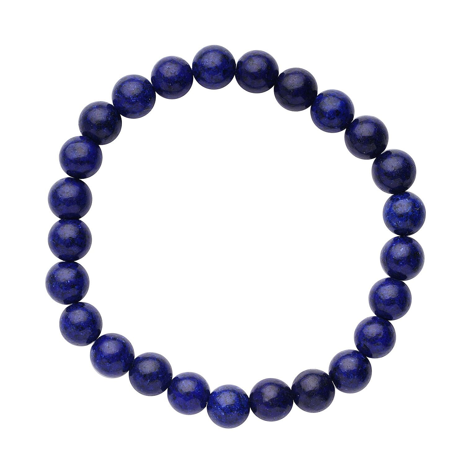 Lapis Lazuli Pendant and Set of 2 Beaded Stretch Bracelet in Silvertone with Stainless Steel Necklace 24 Inches 222.40 ctw