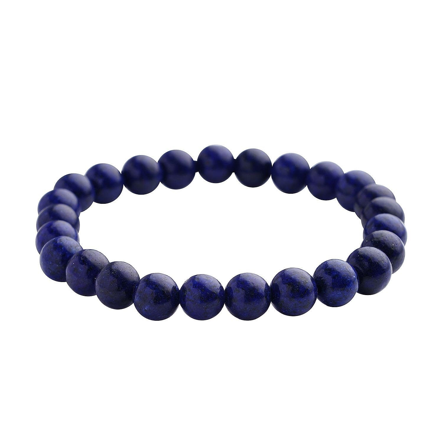 Lapis Lazuli Pendant and Set of 2 Beaded Stretch Bracelet in Silvertone with Stainless Steel Necklace 24 Inches 222.40 ctw