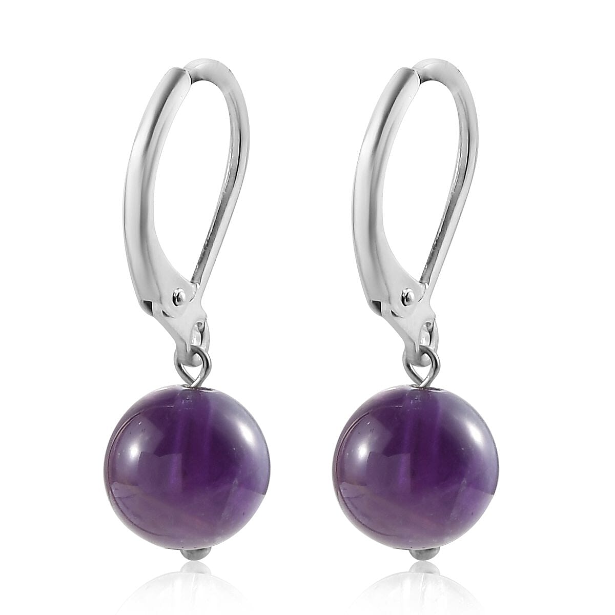 Golden Rutilated Quartz, Aquamarine and Amethyst Set of 3 Drop Earrings in Stainless Steel 24.00 ctw , Tarnish-Free, Waterproof, Sweat Proof Jewelry