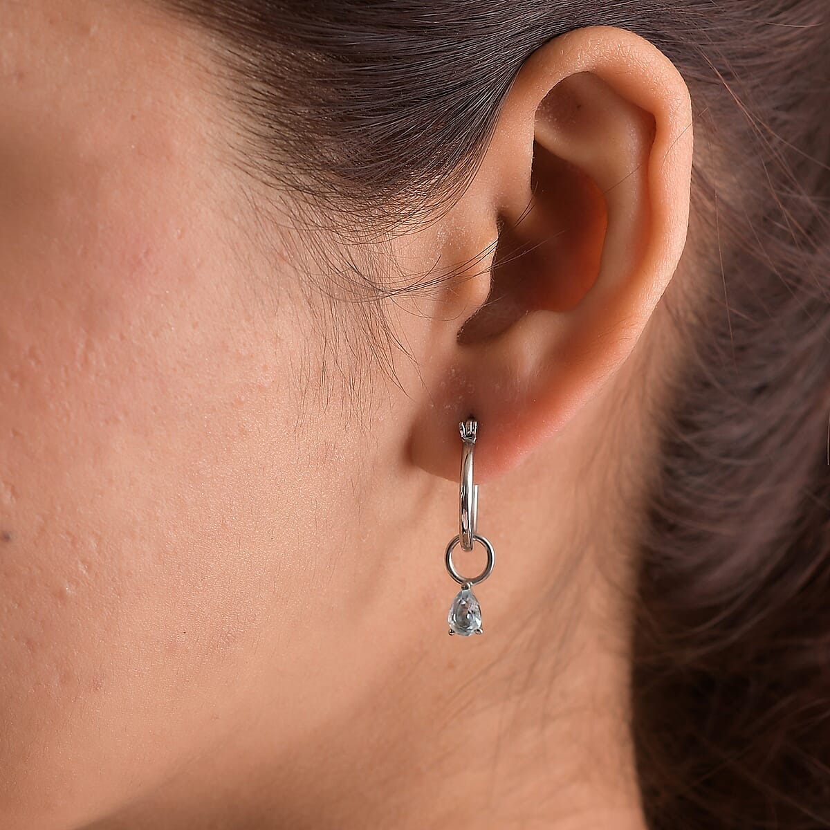 Set of 3 Peridot, Thai Black Spinel, Sky Blue Topaz Earrings in Stainless Steel 1.75 ctw , Tarnish-Free, Waterproof, Sweat Proof Jewelry image number 2