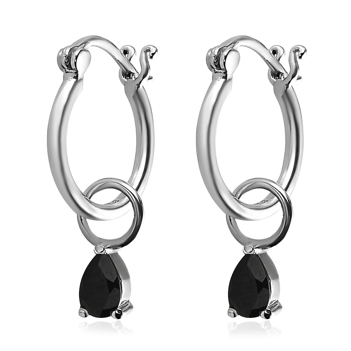 Set of 3 Peridot, Thai Black Spinel, Sky Blue Topaz Earrings in Stainless Steel 1.75 ctw , Tarnish-Free, Waterproof, Sweat Proof Jewelry image number 3