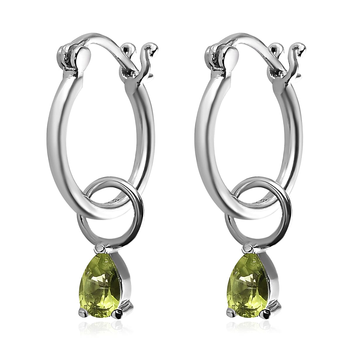 Set of 3 Peridot, Thai Black Spinel, Sky Blue Topaz Earrings in Stainless Steel 1.75 ctw , Tarnish-Free, Waterproof, Sweat Proof Jewelry image number 4
