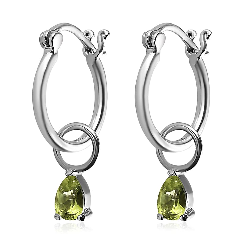Set of 3 Peridot, Thai Black Spinel, Sky Blue Topaz Earrings in Stainless Steel 1.75 ctw , Tarnish-Free, Waterproof, Sweat Proof Jewelry