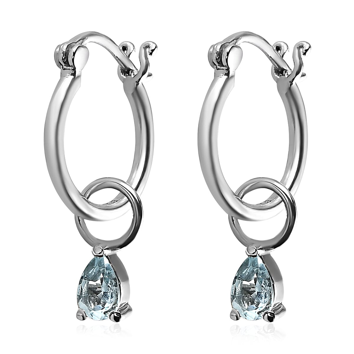 Set of 3 Peridot, Thai Black Spinel, Sky Blue Topaz Earrings in Stainless Steel 1.75 ctw , Tarnish-Free, Waterproof, Sweat Proof Jewelry image number 5