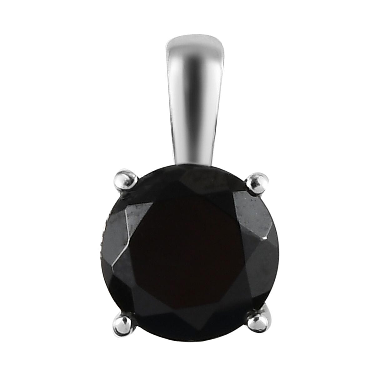 Thai Black Spinel Solitaire Stud Earrings, Ring (Size 8.0) and Pendant in Stainless Steel 6.90 ctw , Tarnish-Free, Waterproof, Sweat Proof Jewelry image number 4