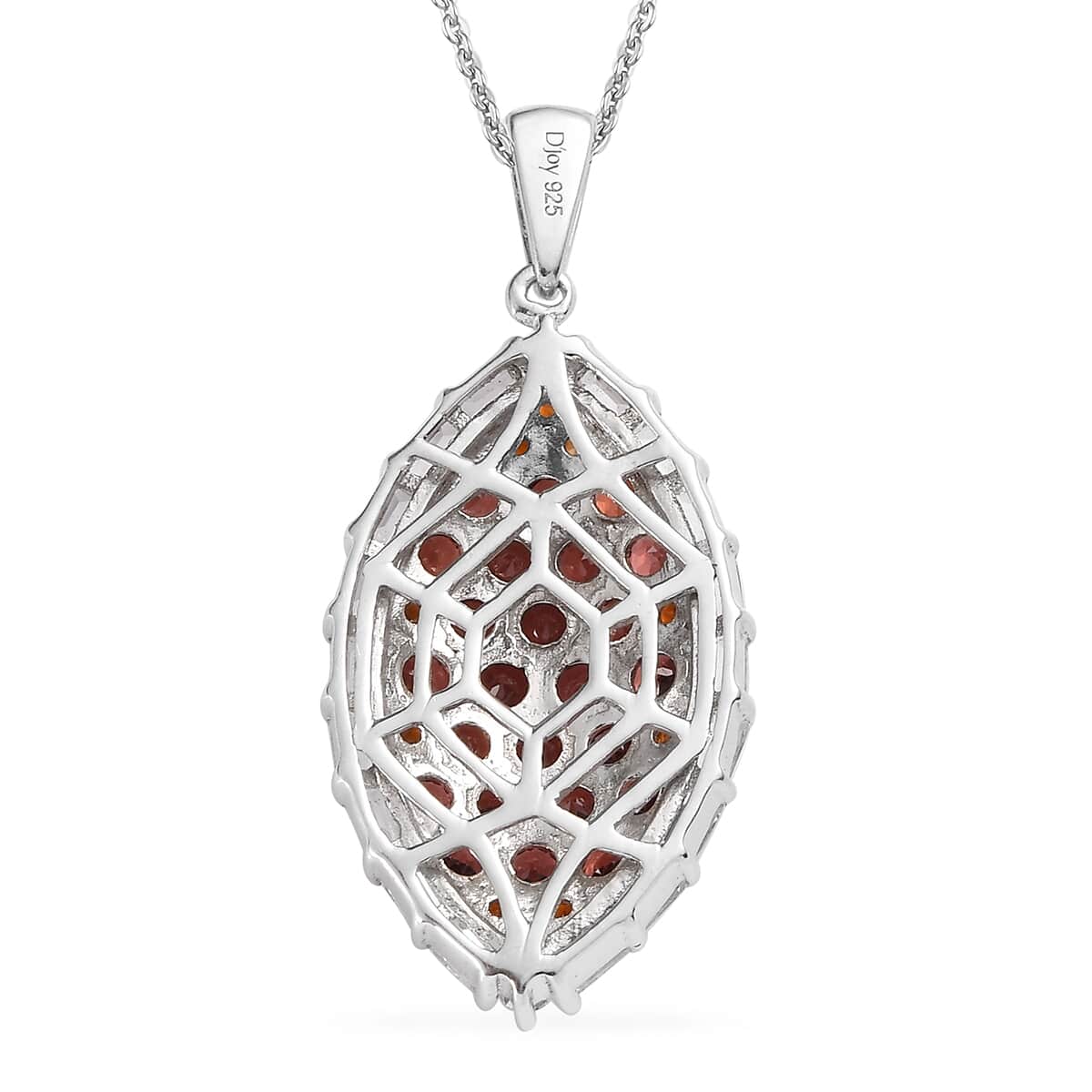 Mozambique Garnet and White Topaz Pendant Necklace 20 Inches in Platinum Over Sterling Silver 4.25 ctw image number 4