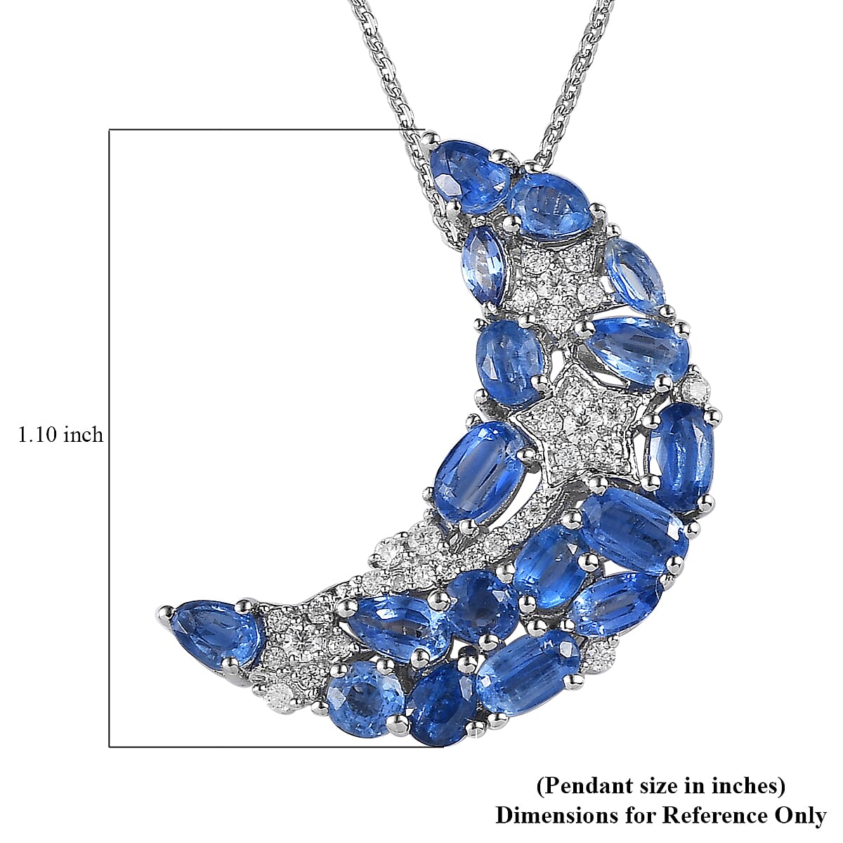 GP Celestial Dreams Collection Kashmir Kyanite and Multi Gemstone Pendant Necklace 20 Inches in Platinum Over Sterling Silver 4.35 ctw image number 6