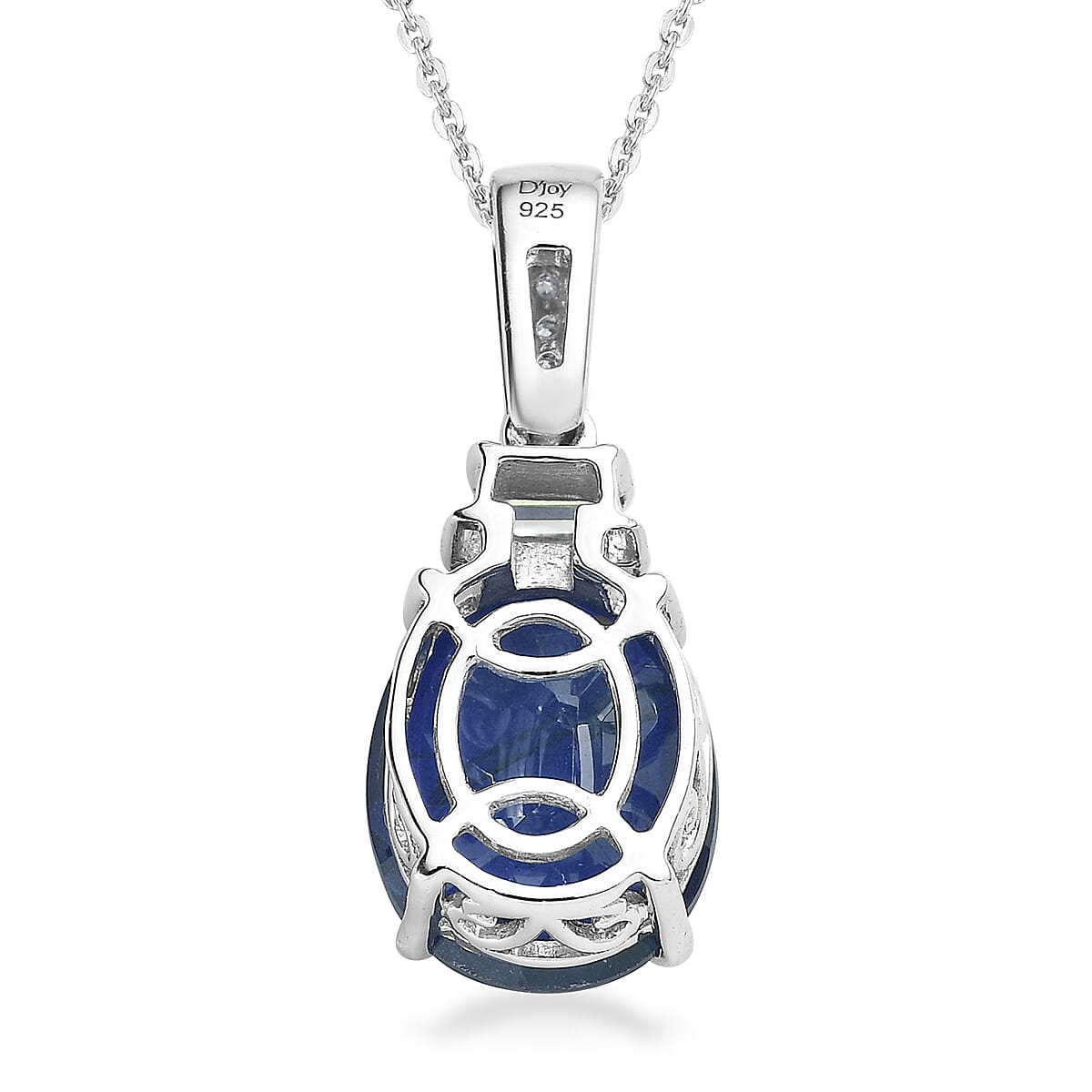 Kashmir Kyanite and Moissanite Pendant Necklace 20 Inches in Platinum Over Sterling Silver 6.75 ctw