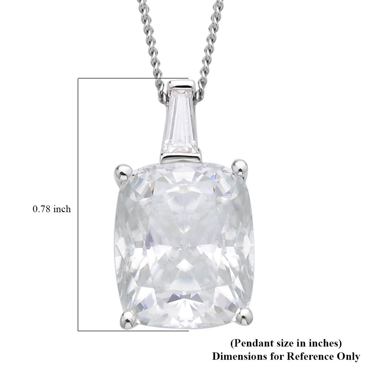 Crushed Ice Cut Moissanite Pendant Necklace 18 Inches in Rhodium Over Sterling Silver 6.40 ctw image number 5