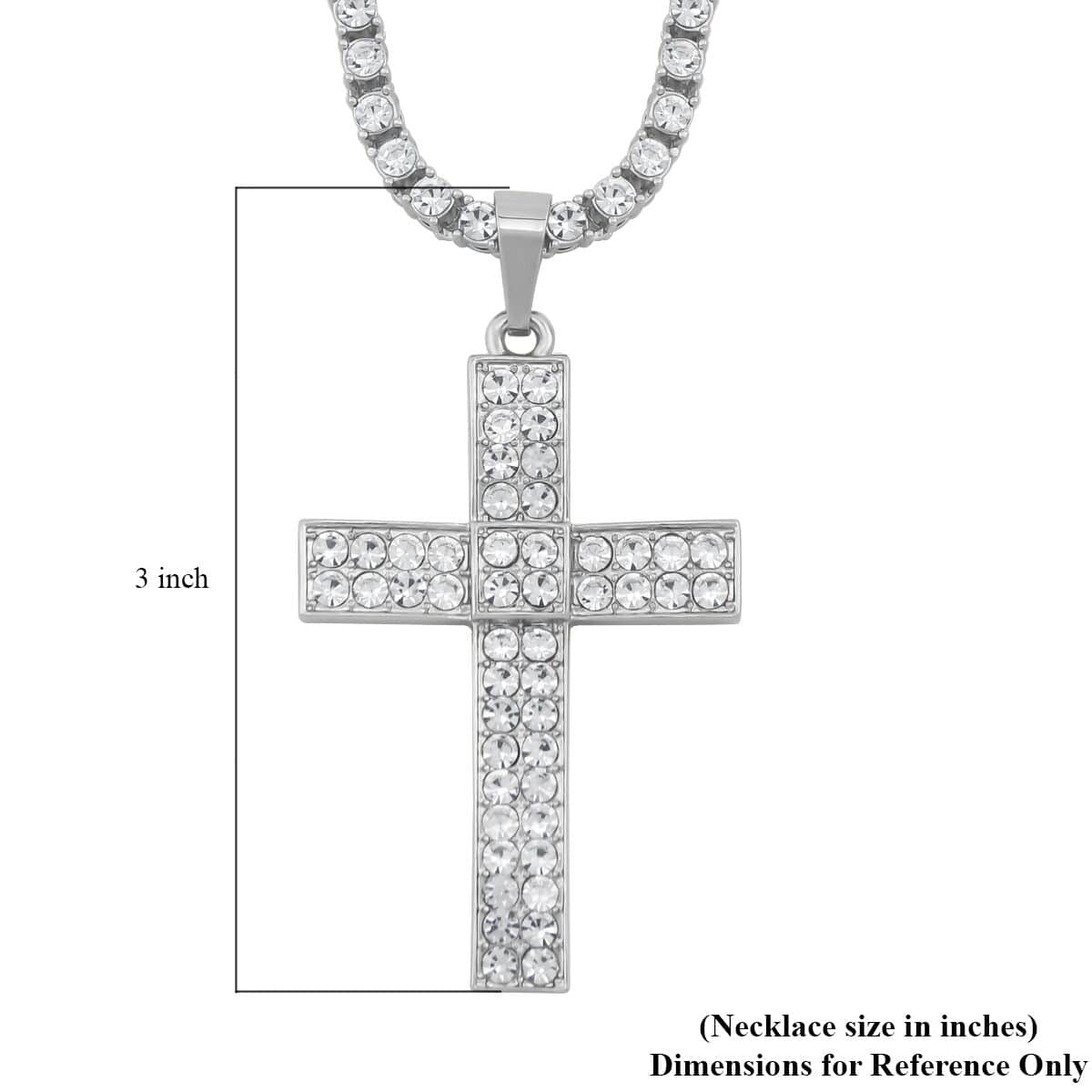 Buy White Austrian Crystal Cross Pendant Necklace 20 Inches in ...