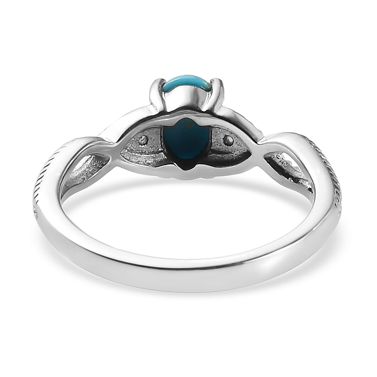 Premium Sleeping Beauty Turquoise and Malgache Neon Apatite Ring (Size 9.00) and Pendant in Stainless Steel 1.50 ctw image number 5