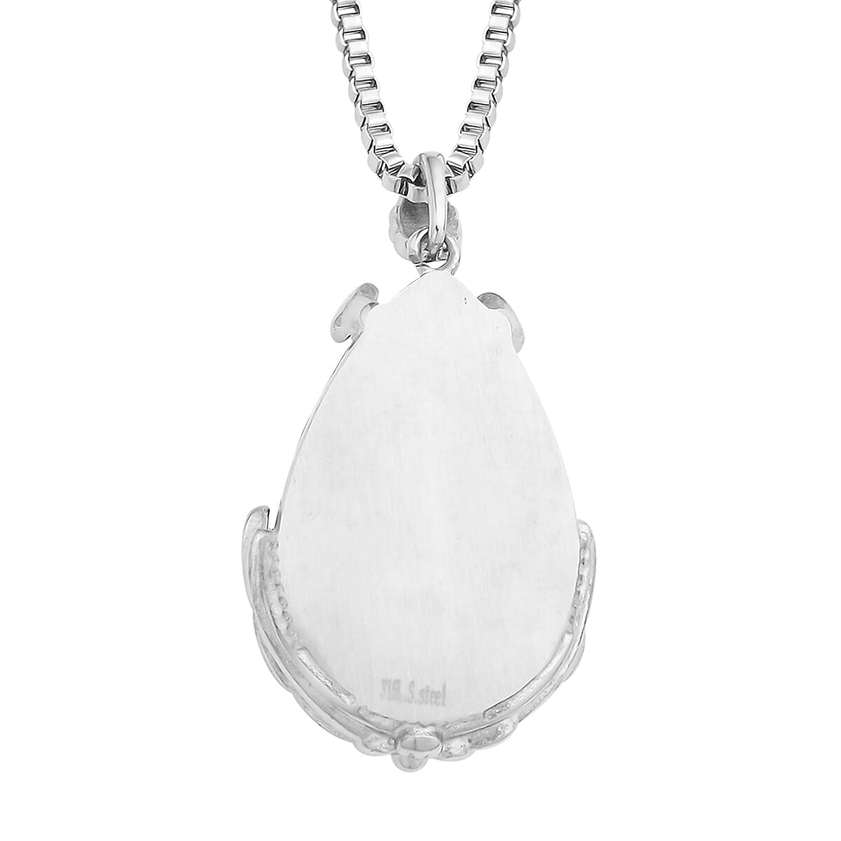 Purple Amethyst Pendant Necklace (20 Inches) in Stainless Steel 55.00 ctw , Tarnish-Free, Waterproof, Sweat Proof Jewelry image number 3