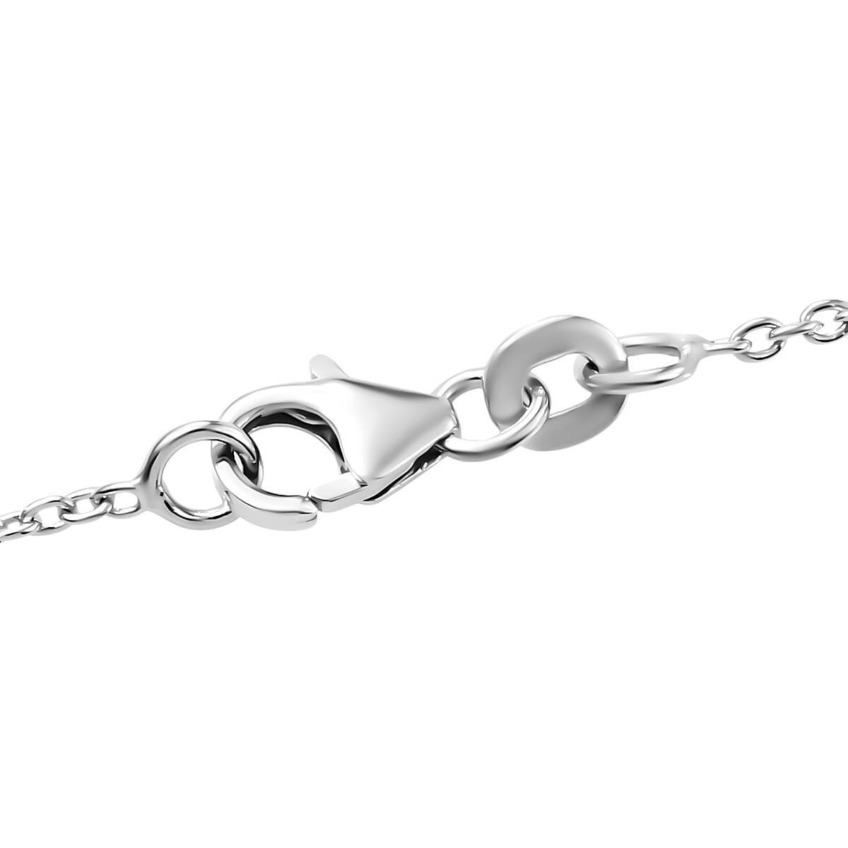 Connemara Marble Necklace , Sterling Silver Necklace , Celtic Knot Pendant Necklace, White Zircon Accent Pendant, Princess Length Pendant Necklace 11.15 ctw image number 4