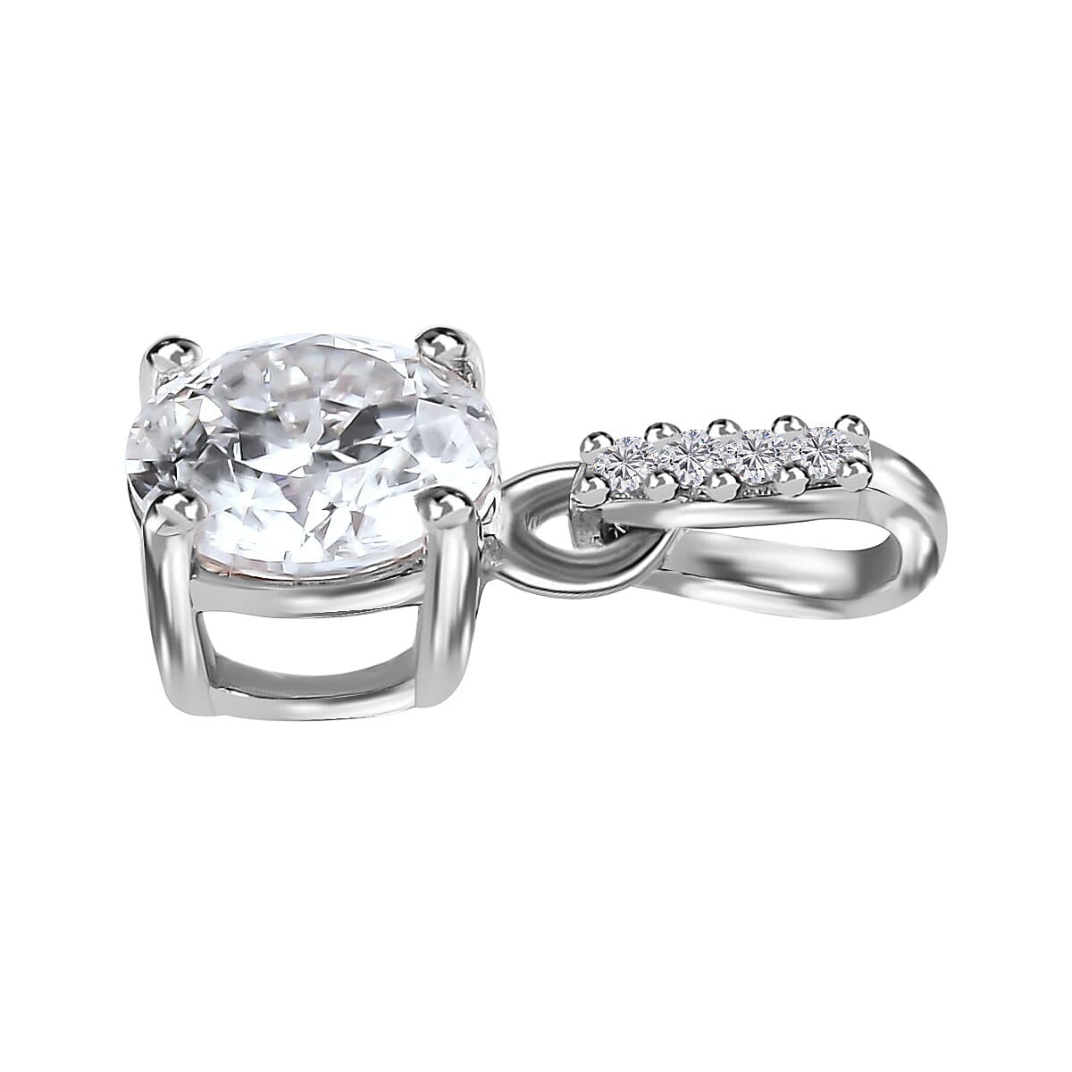 100 Facets Moissanite 1.65 ctw Solitaire Ring (Size 5.00) and Pendant without Chain Set in Platinum Over Sterling Silver, Moissanite Solitaire Ring, Moissanite Stud Earrings, Jewelry Set For Her
