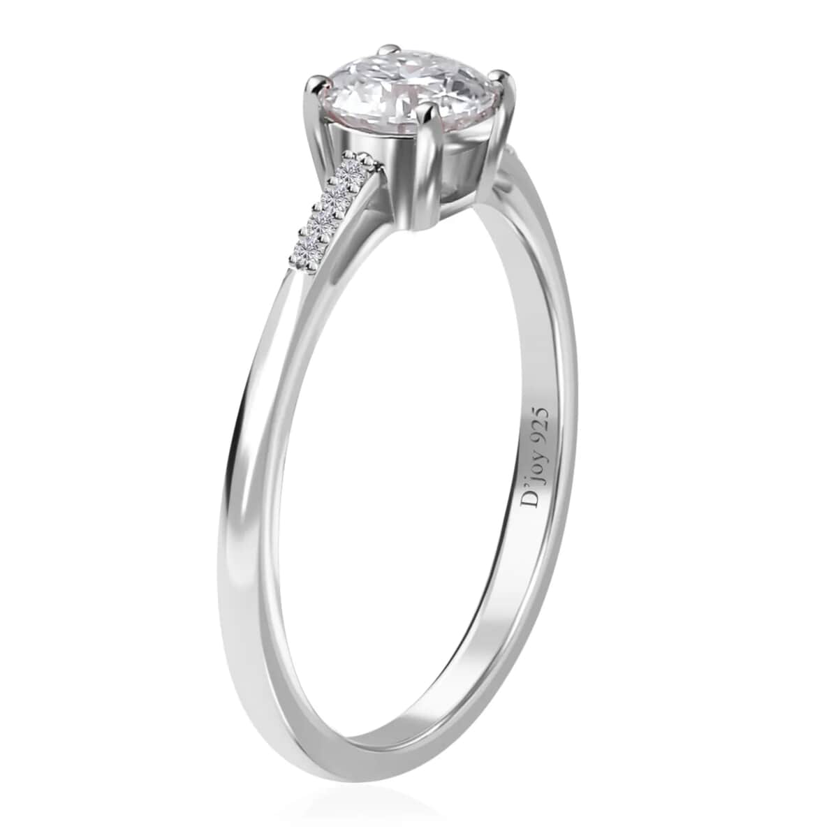 100 Facets Moissanite 1.65 ctw Solitaire Ring and Pendant in Platinum Over Sterling Silver (Size 9.00) image number 4