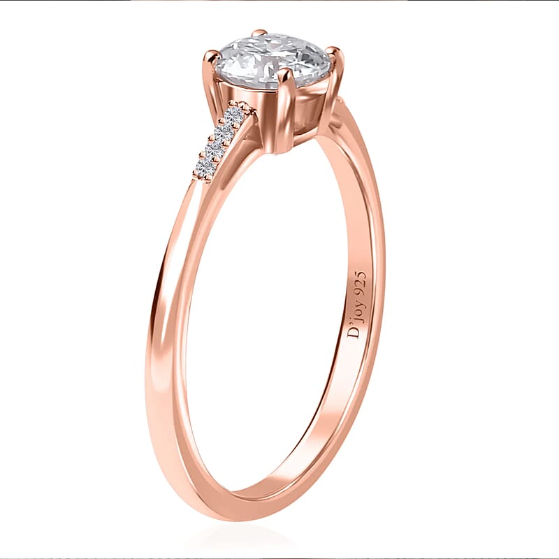 100 Facets Moissanite 1.65 ctw Solitaire Ring and Pendant without Chain Set in Vermeil Rose Gold Over Sterling Silver, Moissanite Solitaire Ring, Jewelry Set For Her (Size 5.00)