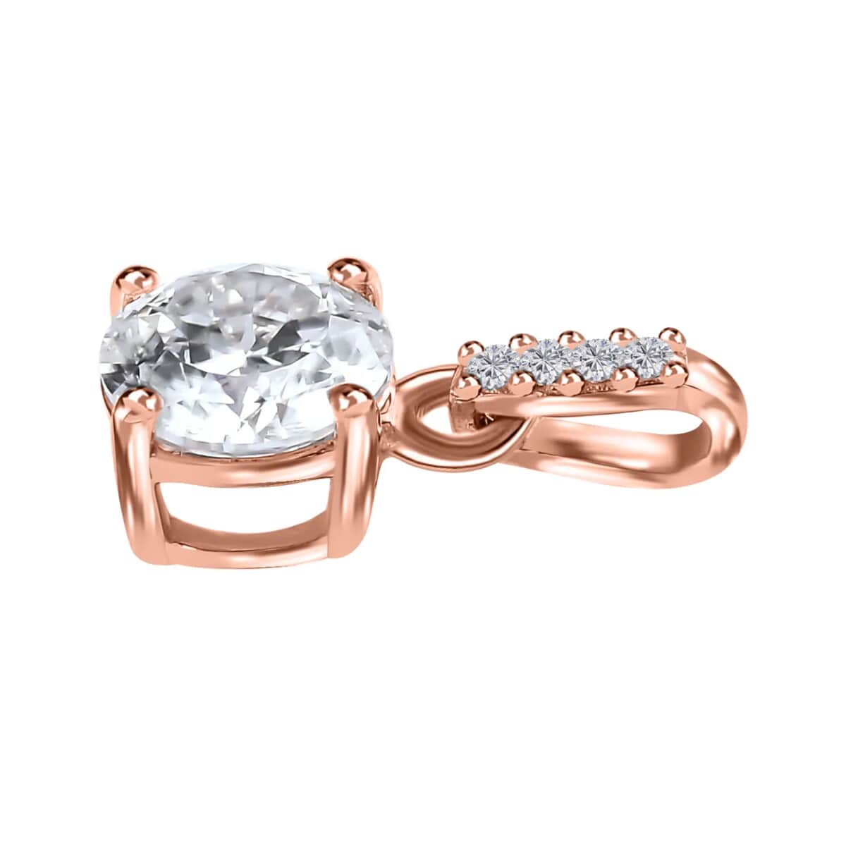 100 Facets Moissanite 1.65 ctw Solitaire Ring and Pendant Set in Vermeil Rose Gold Over Sterling Silver, Moissanite Solitaire Ring, Jewelry Set For Her (Size 5.00) image number 5